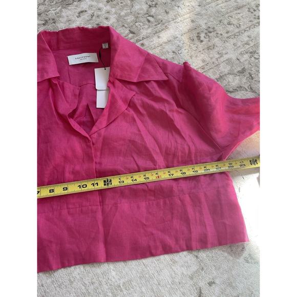 Equipment Beatrix Hot Pink Collared 100% Linen Shirt XL NWT $250 - Picture 11 of 11